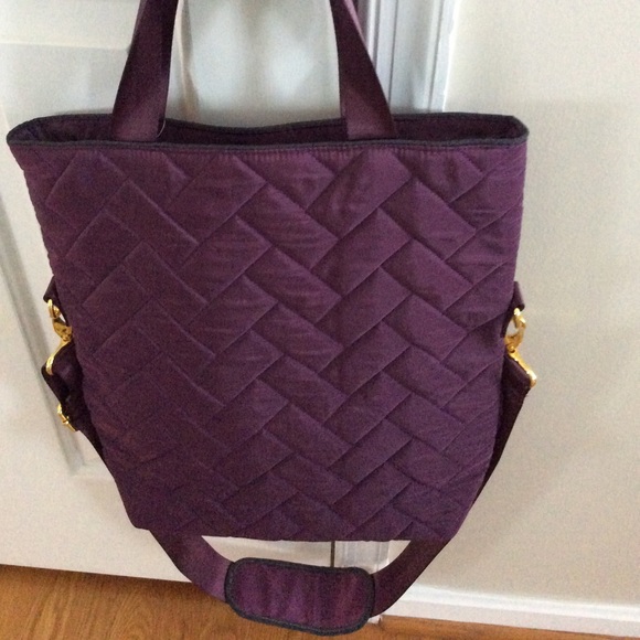 Athleta Handbags - Athleta tote gym bag Plum with gold hardware New